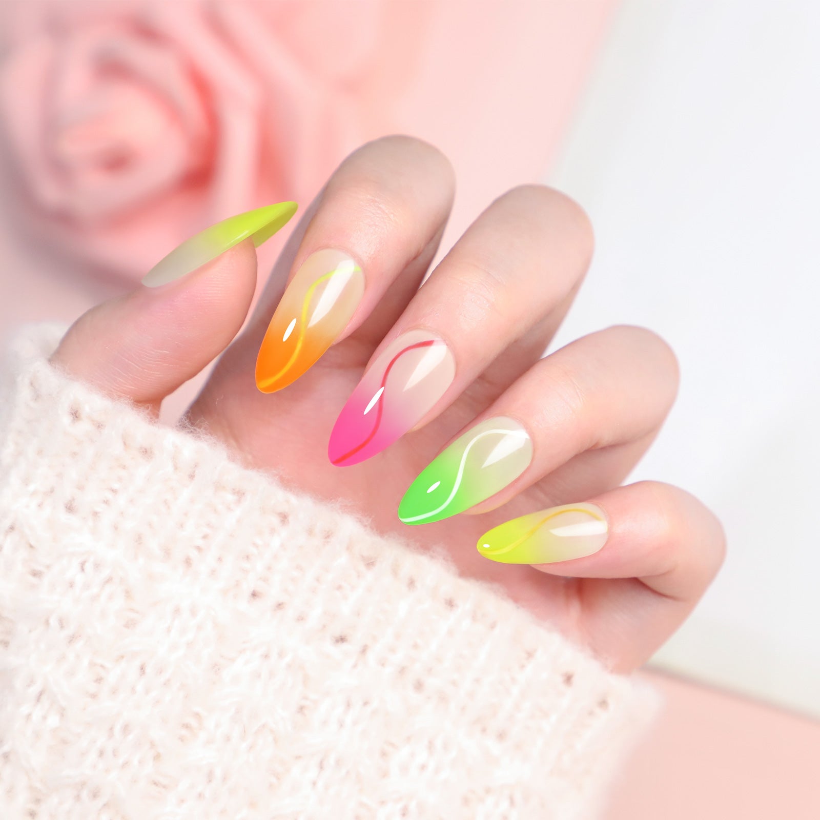 Coscelia 7ml Gel Nail Polish Set 8PCS - Milky Bule Green Yellow Soak Off Gel Polish for Nail Art Design, Salon Quality Home Manicure DIY, Women Gift