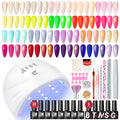 COSCELIA Gel Nail Polish Kit with U V Light 20 Colors Gel Polish Soak Off 5pcs Top Base Coat Nail Decorations French Manicure Kits Gift for Women