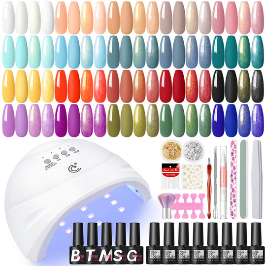 COSCELIA Gel Nail Kit with U V Light Starter Kit 20 Colors Gel Nail Polish Multi-Type Top Base Coat Nail Art Decorations Gel Manicure Nail Kit Gifts for Women