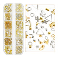 12 Grid Box Gold & Silver Shaped Rivets Mixed Nail Art Decorations