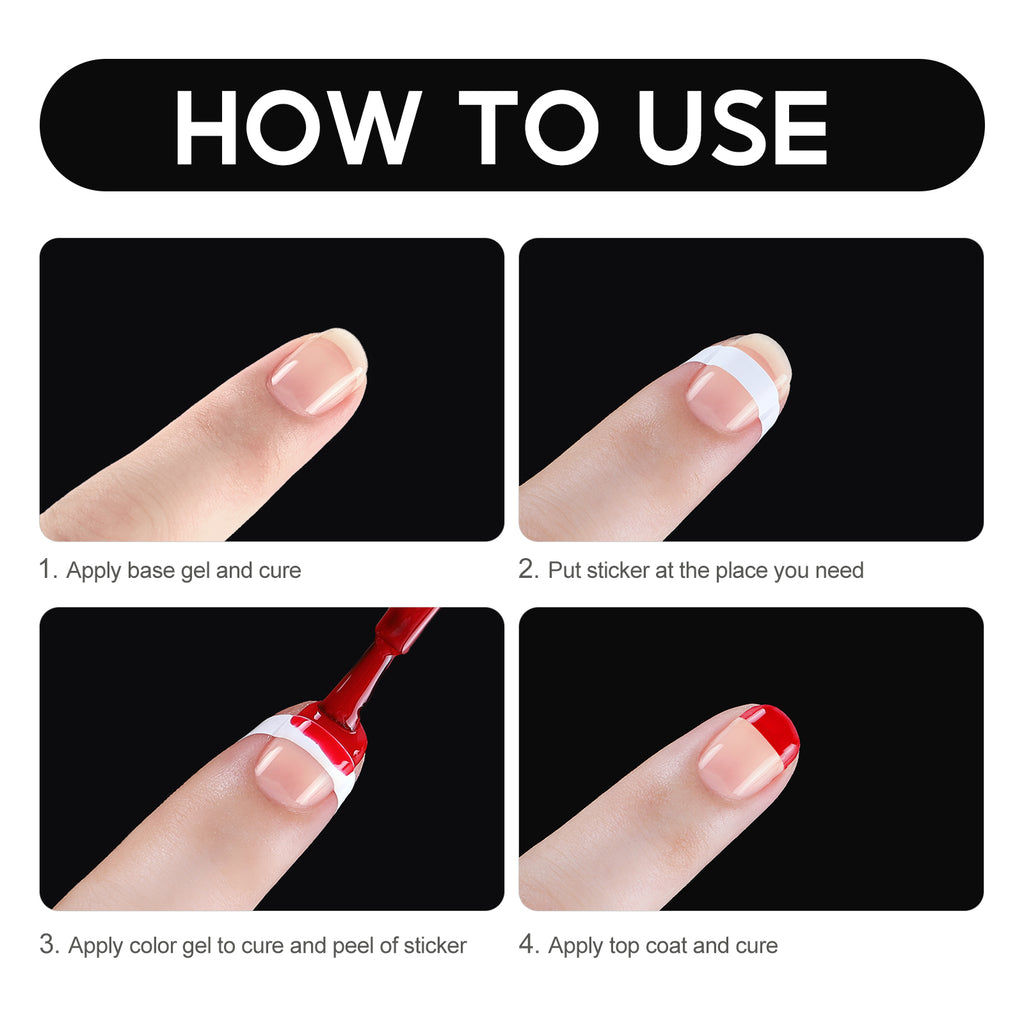 Peacecolor Nail Builder Gel Nail art stickers, 1PC French Art Stickers for DIY Women