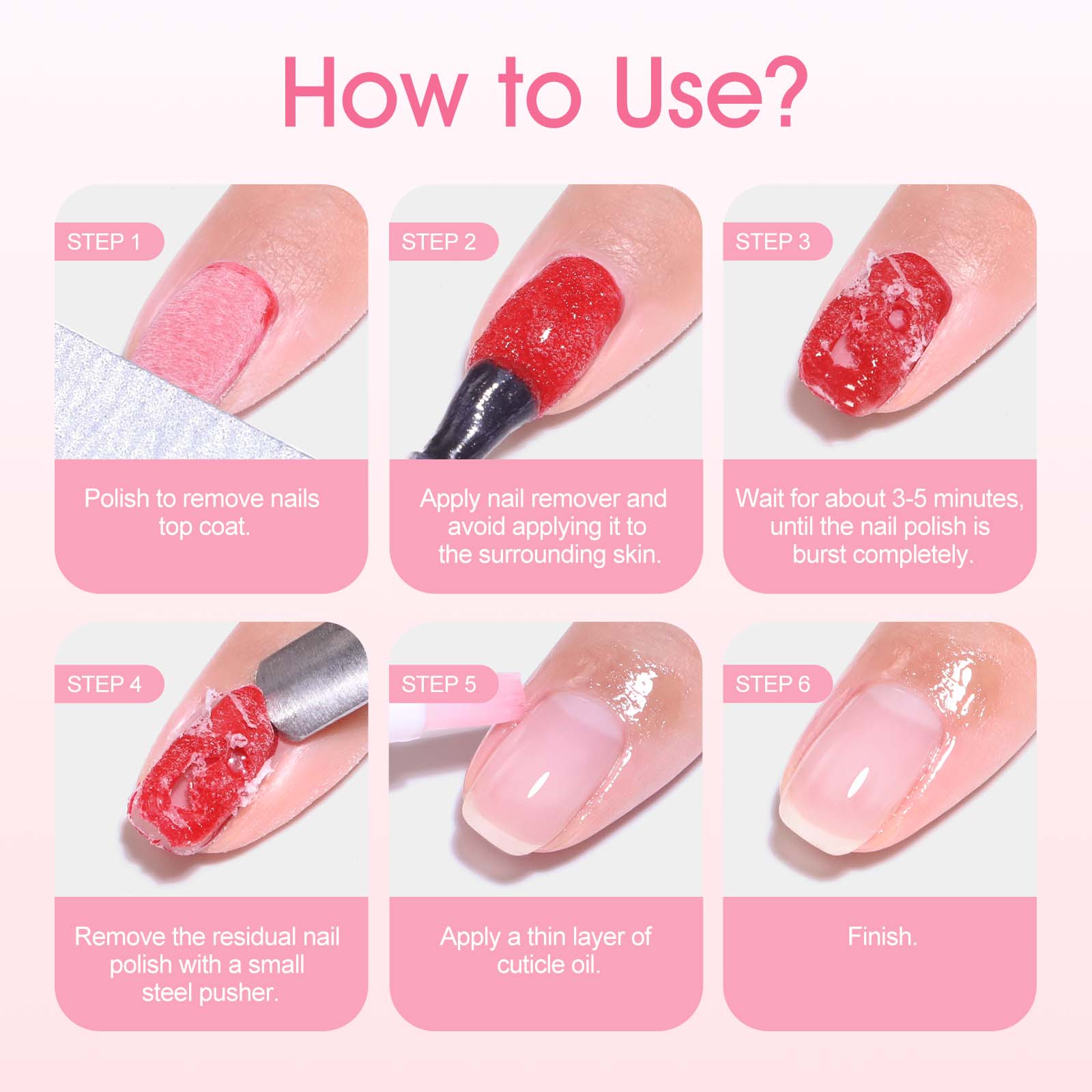 Coscelia Nail Remover Gel - 1PC 8ML Gel Nail Polish Remover 3-5 Minute Quick Removal, No Wrapping/Soaking, Easy to Use, Safe for Natural Nails & Artificial Nails