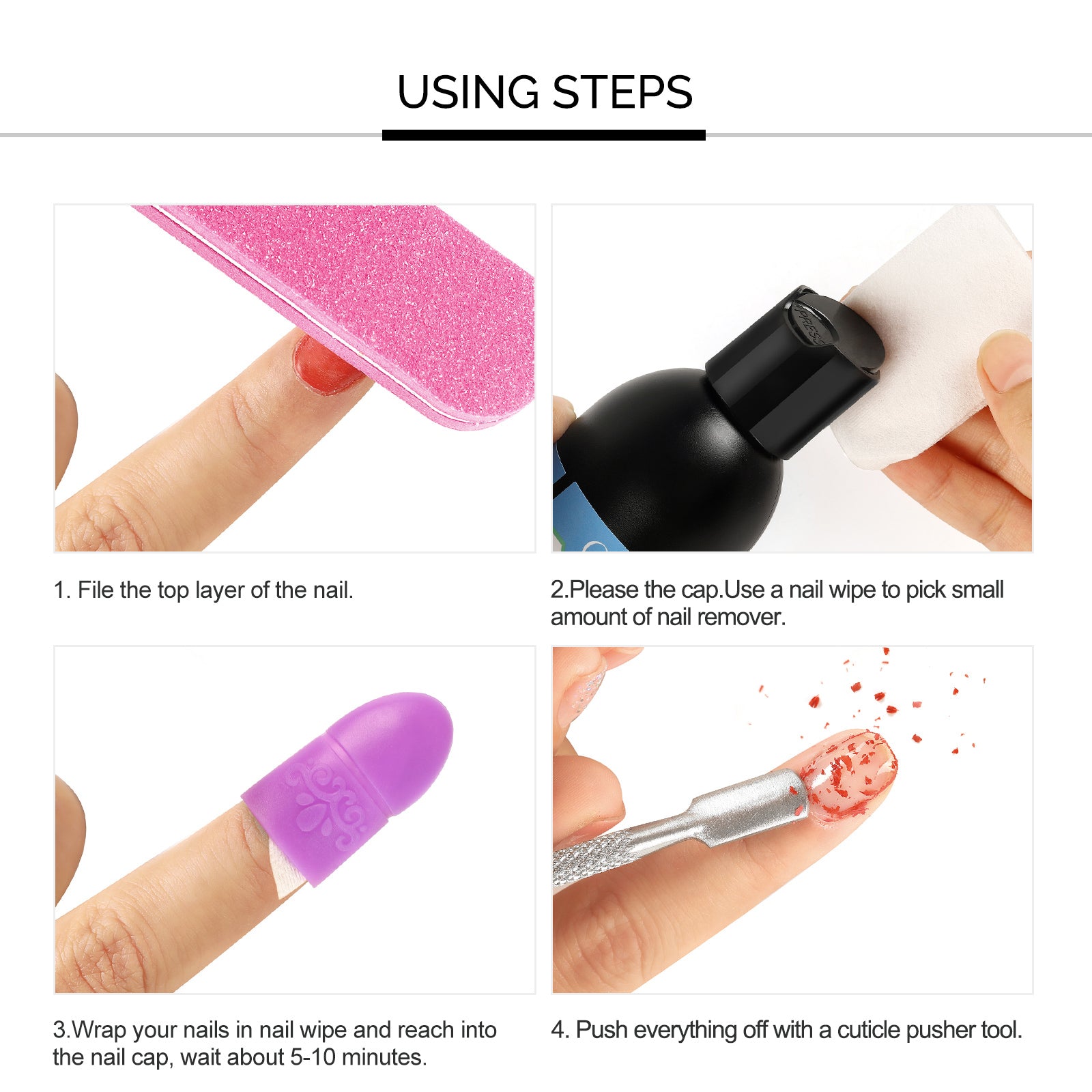 Coscelia 150ml Nail Remover - Acetone Free Remove Gel Nail Polish Quick & Easy Gel Polish Remover, Nail Art Tool