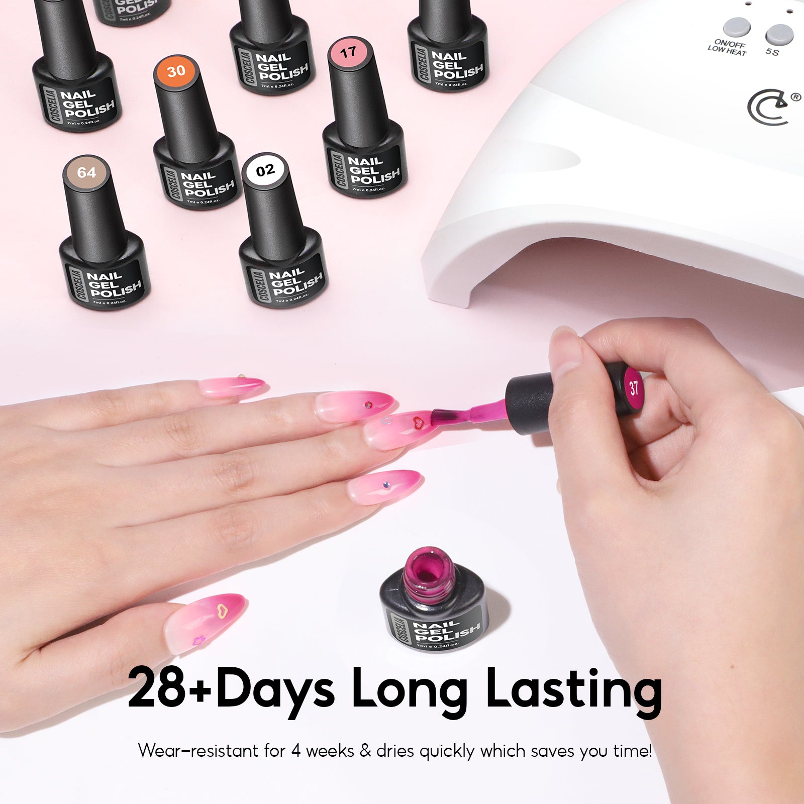 Coscelia 7ml Gel Nail Polish Set 8PCS - Milky Bule Green Yellow Soak Off Gel Polish for Nail Art Design, Salon Quality Home Manicure DIY, Women Gift