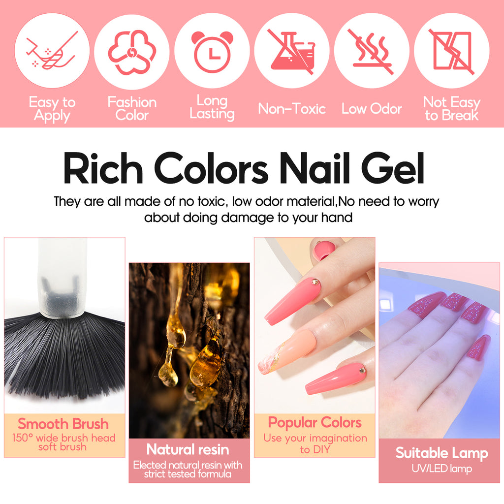 Coscelia 8PCS Gel Polish Set - Long Lasting All for Manicure Nail Art Soak Off LED Gel Polish DIY Nail Painting