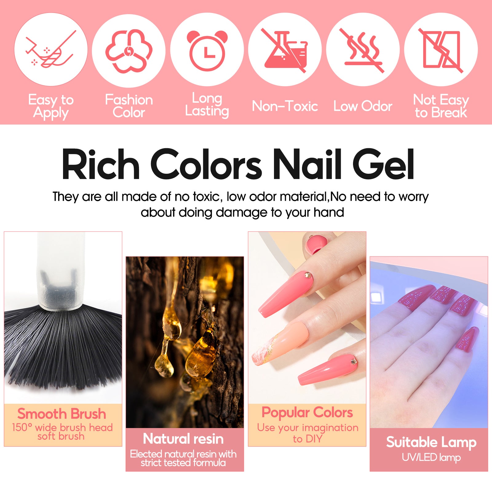 Coscelia 8PCS Gel Polish Set - Long Lasting All for Manicure Nail Art Soak Off LED Gel Polish DIY Nail Painting