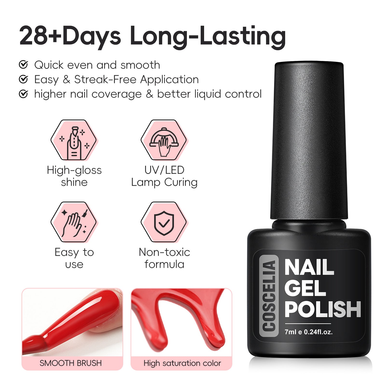 Coscelia 7ml Gel Nail Polish Set 8PCS - Milky Bule Green Yellow Soak Off Gel Polish for Nail Art Design, Salon Quality Home Manicure DIY, Women Gift