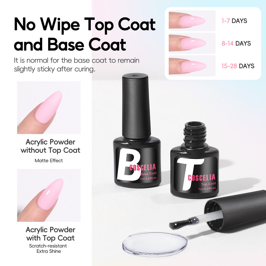 COSCELIA Acrylic Nail Kit for Beginners 4PC Gel Nail Polish, 3PC Acrylic Powder, All kinds of decorations, Nail Tips and brush, Complete Manicure Kit, Nail Gifts