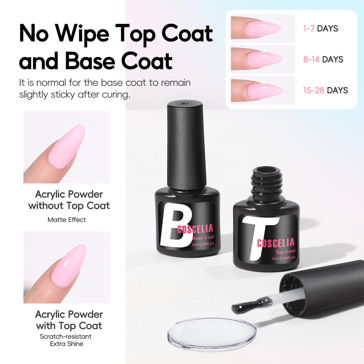 COSCELIA Acrylic Nail Kit for Beginners 4PC Gel Nail Polish, 3PC Acrylic Powder, All kinds of decorations, Nail Tips and brush, Complete Manicure Kit, Nail Gifts