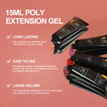 15ml 6PC Poly Nail Gel Kit with Nail Lamp
