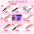 6 Colors Poly Extension Gel Kit with Nail Lamp