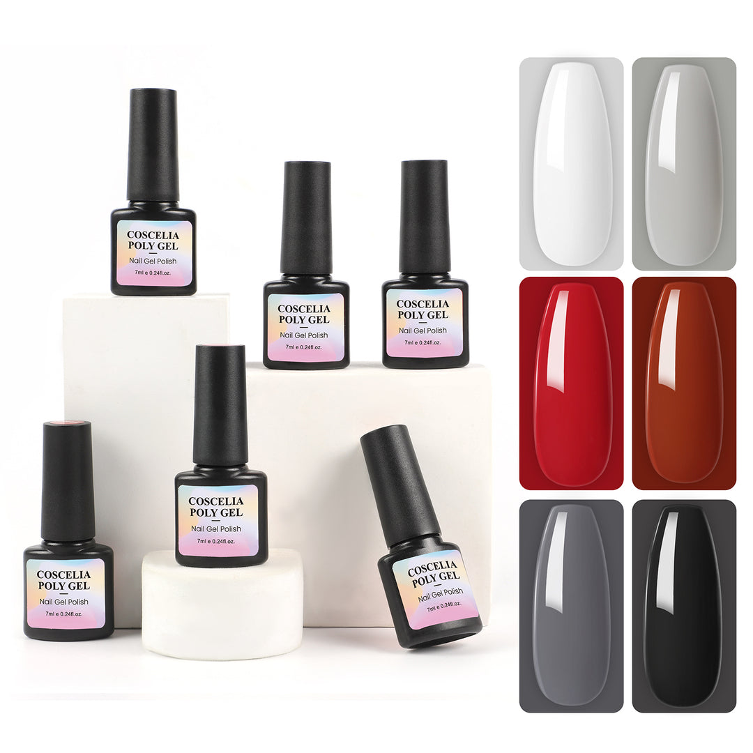 Coscelia Poly Gel 6PCS 7ML Nail Gel Polish Set Fashion Colors For Nail