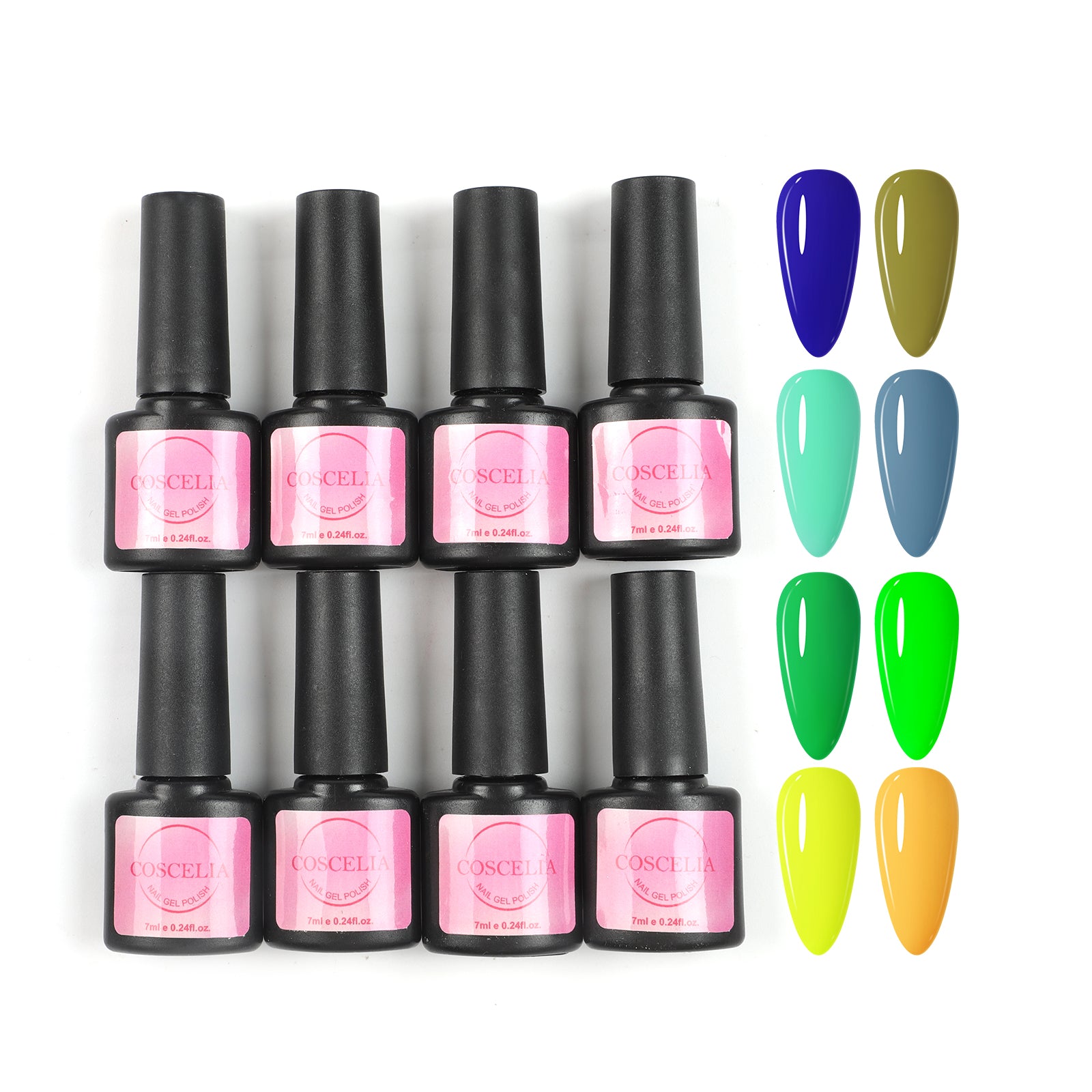 Coscelia 8PCS Gel Polish Set - Long Lasting All for Manicure Nail Art Soak Off LED Gel Polish DIY Nail Painting