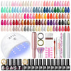 COSCELIA 53pcs Gel Nail Polish Kit with U V light and Drill 35 Colors Gel Polish 5pcs Top Base Coat Nail Art DIY at Home for Women