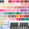 COSCELIA 60PC Gel Nail Polish Set Red Nude Pink Glitter Colors Multiple Top Base Coat Nail Art Salon at Home Gift for Women