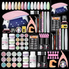 COSCELIA Acrylic Nail Kit with u v Light for Beginners 12PC Glitter Decorations Powders Nail Set Kit Nail Art Professional DIY Gift for Women
