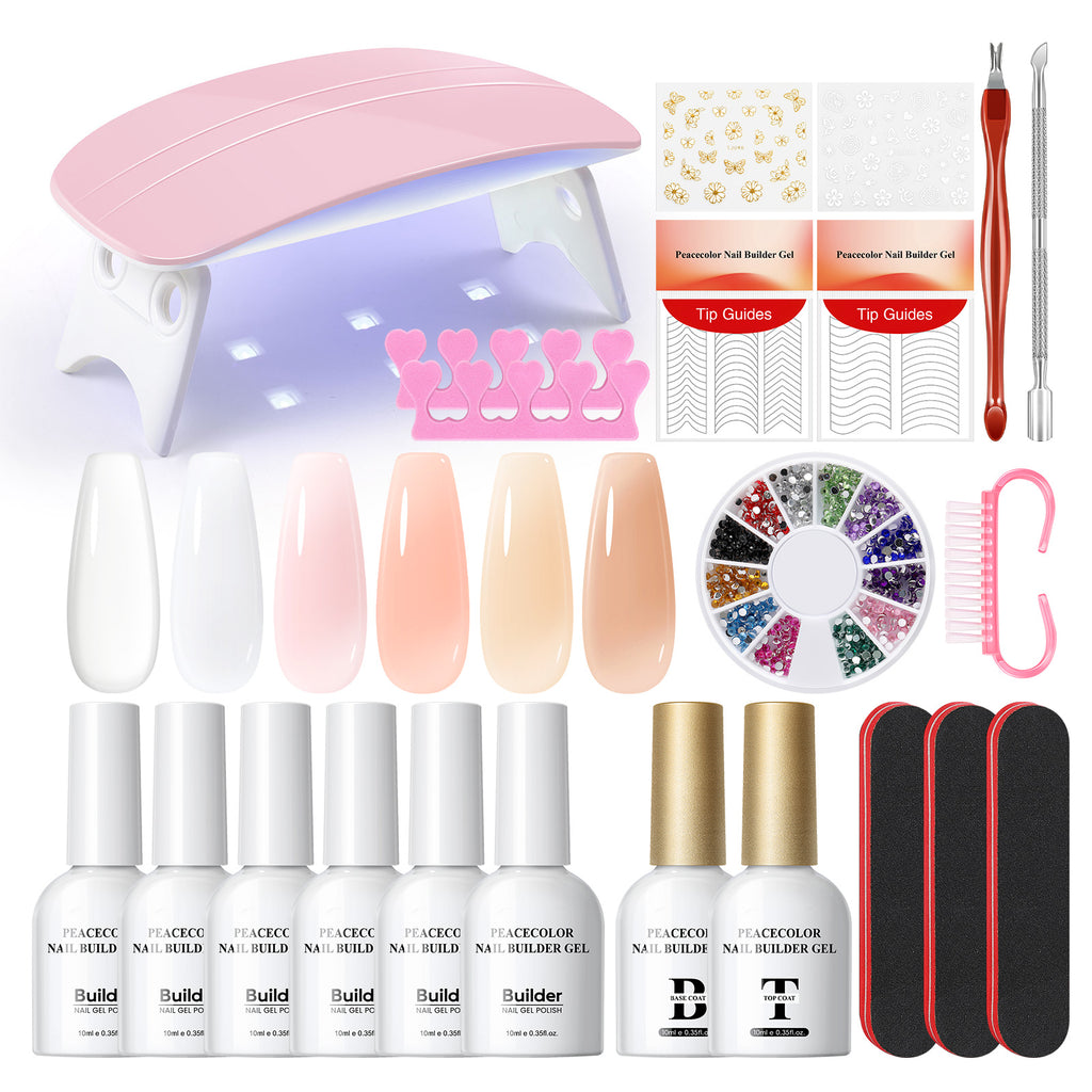 Peacecolor Nail Builder Gel Nail care kits comprising nail polish for Wome Gift