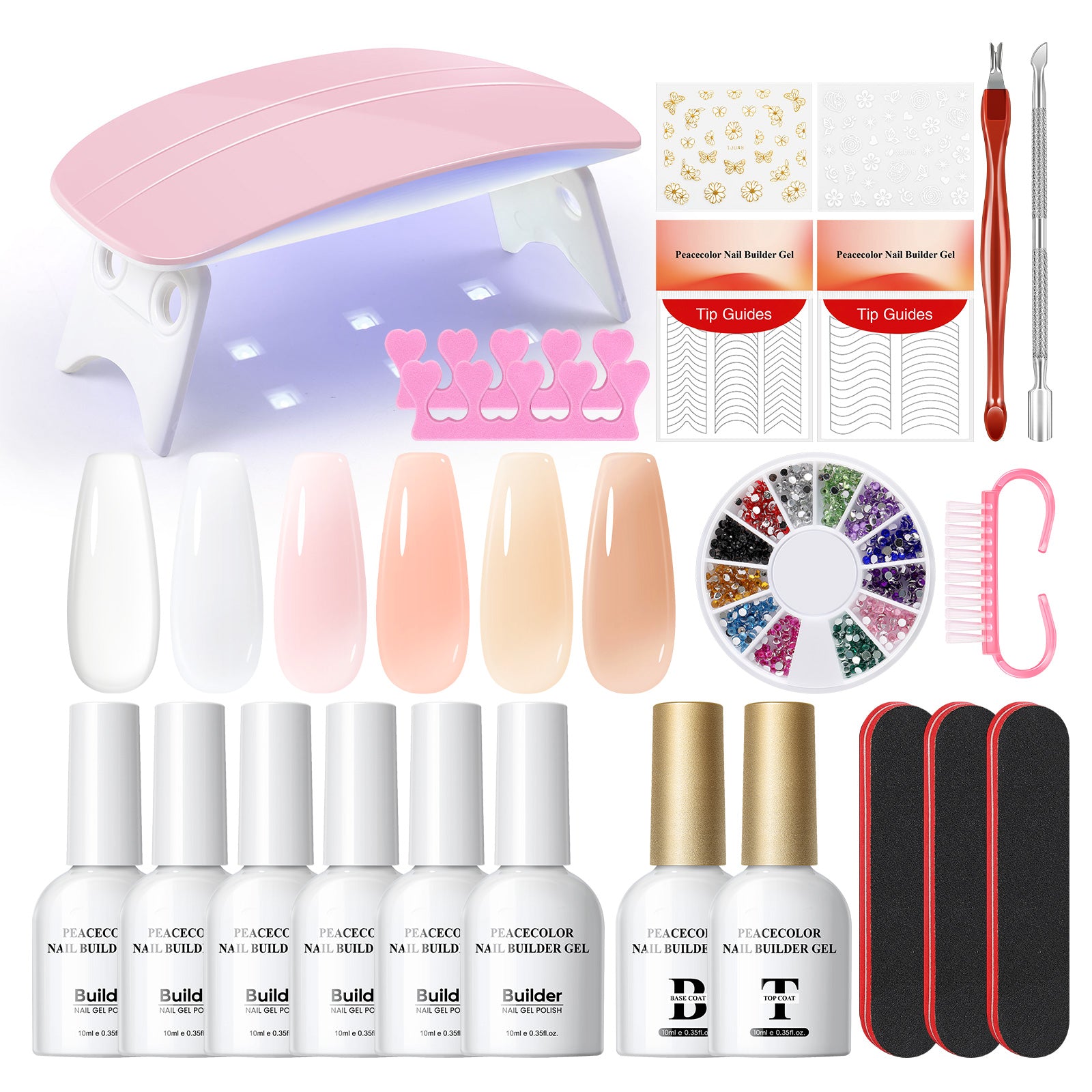 Peacecolor Nail Builder Gel Nail care kits comprising nail polish for Wome Gift