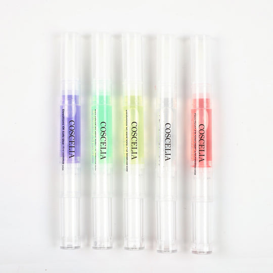 Coscelia 5PCS Cuticle Oil Set - Fruit Plant Spices Cuticle Oil Pens for Nail Care, Nail Cuticle Oil Pens Nourishing Polishing