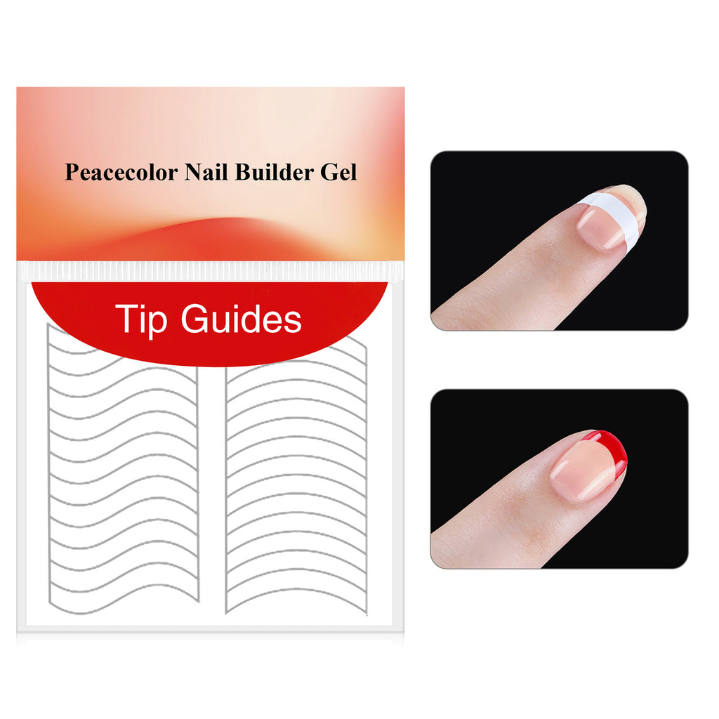 Peacecolor Nail Builder Gel Nail art stickers, 1PC French Art Stickers for DIY Women