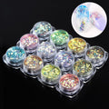 12pc Mixed Nail Art Glitter Rhinestone