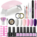 Gel Nail Polish Kit 6Pc 6W Led Lamp